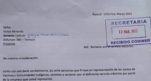 Carta reclamo Codiner